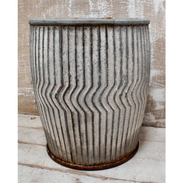 1940s Vintage Galvanised Dolly Tub, 1940 For Sale - Image 5 of 10