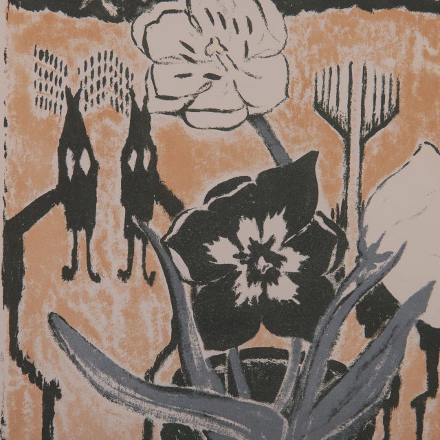Modern Erich Heckel, Still Life with Tulips, 1953, Lithograph For Sale - Image 3 of 5