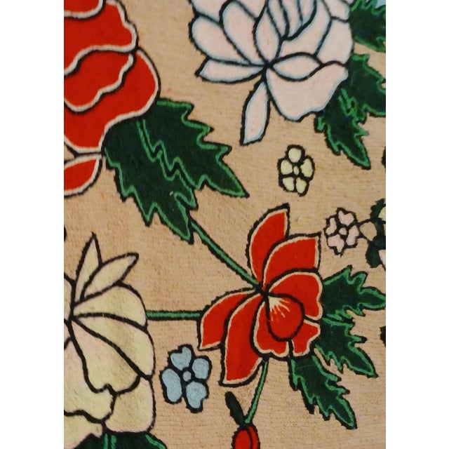 Handmade crewelwork in a Mid-Century Modern Hawaiian theme. The ocean, sand, and floral motif add a splash of 'Aloha!' to...