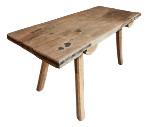 Primitive Oak Worktable, Hungary, 1910s