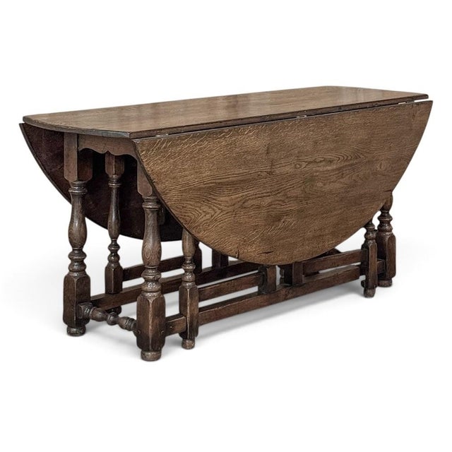 English Early 19th Century Antique English Oak Gateleg Dining Table For Sale - Image 3 of 18