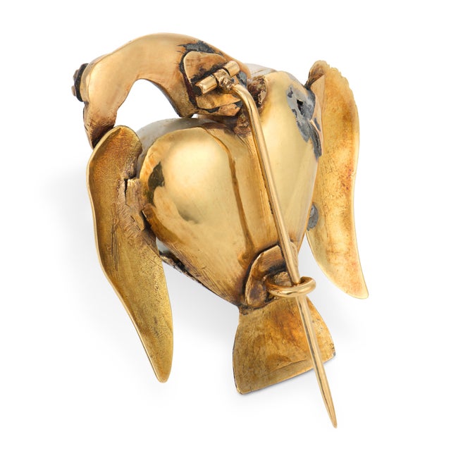 Ealry 20th Century Victorian Pearl Diamond 14k Yellow Gold Bird Brooch For Sale In Los Angeles - Image 6 of 6