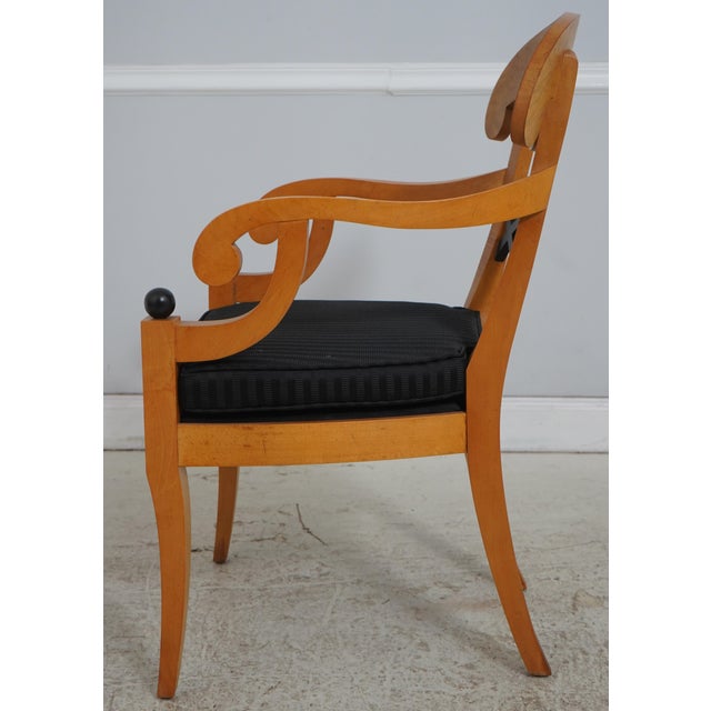 Biedermeier Set of 10 Baker Biedermeier Curly Maple Dining Room Chairs For Sale - Image 3 of 18