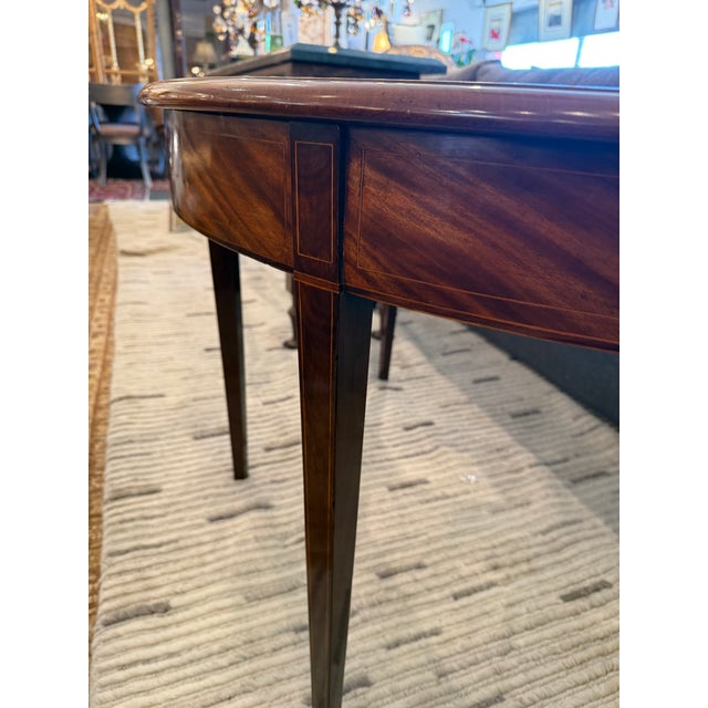 Late 20th Century George III Demi Lune Console Table For Sale - Image 5 of 12