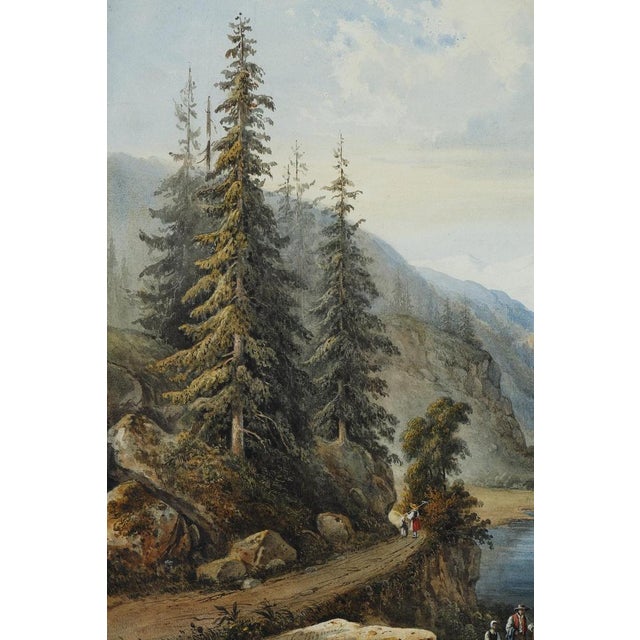 François-Jules Collignon, Landscapes, 1840, Watercolors, Set of 2 For Sale - Image 15 of 18