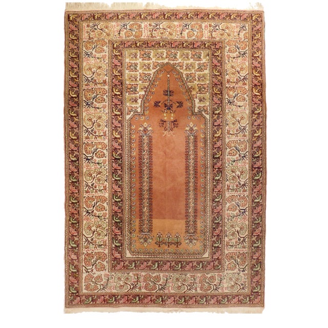 Vintage Turkish Prayer Rug- 4'x 5'6" For Sale - Image 13 of 13
