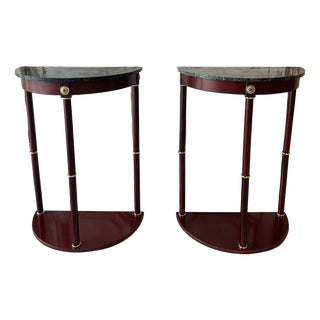 Empire Style Half-Moon Console Tables, 1990s, Set of 2 For Sale