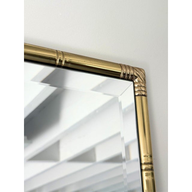 Mid-Century Modern Hollywood Regency Brass Wall Mirror, 1960s For Sale - Image 3 of 10