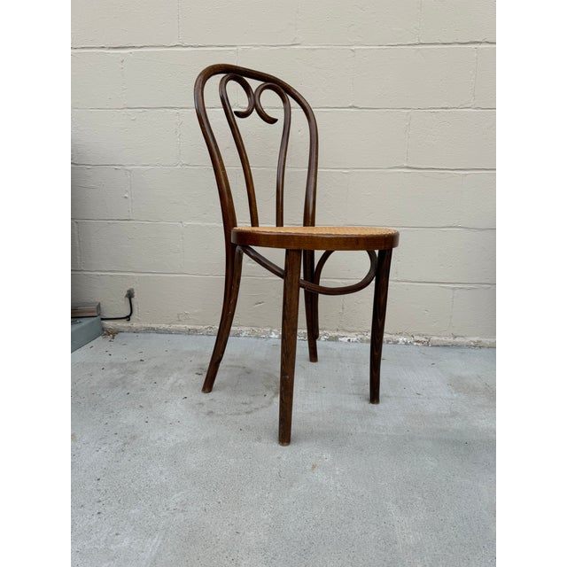 Traditional Vintage Thonet Style Bentwood Chair With Cane Seating For Sale - Image 3 of 11
