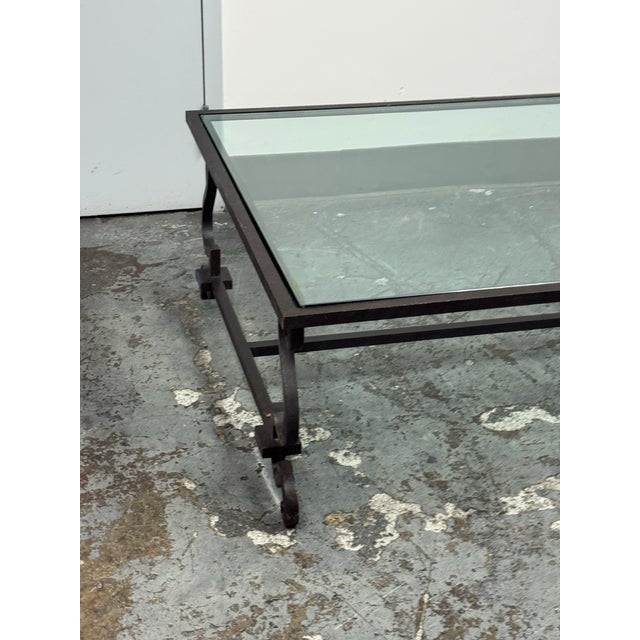 Metal Ralph Lauren Home Alpine Lodge Collection Glass Coffee Table For Sale - Image 7 of 12