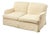 Fully Upholstered and Skirted Cream Loveseat For Sale