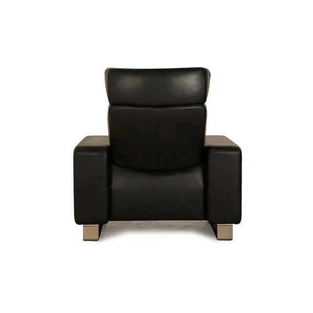 Arion Leather Armchair Black Manual Function For Sale - Image 9 of 11