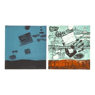 Elfi Schuselka Abstract Landscapes Lithographs, 2 For Sale