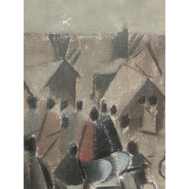 Sigfrid S, Landscape with Figures, 1960, Oil Painting on Canvas, Framed For Sale - Image 13 of 16