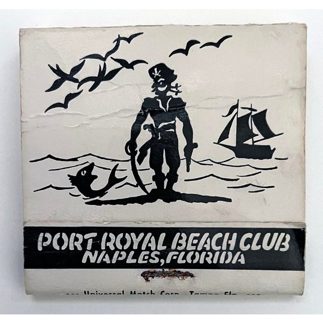 Vintage matchbook from the Port Royal Beach Club in Naples Florida. 3 dimensional matchbook is mounted inside a black...