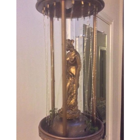 Metal Rare Vintage 1970s Tabletop Johnson Greek Goddess Oil Rain Lamp With Shade For Sale - Image 7 of 13