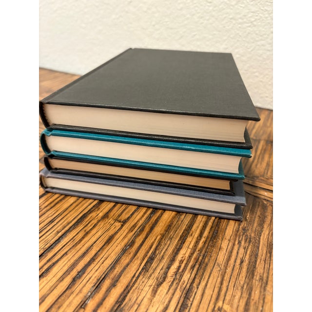 Mid-Century Modern Vintage William Faulkner Literary Criticism Hardcover Stack - Set of 4 - Pristine Condition - Turquoise & Charcoal Palette For Sale - Image 3 of 9