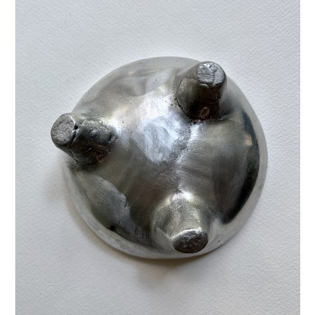 Vintage Mexican Footed Hammered Pewter Bowl For Sale - Image 12 of 14