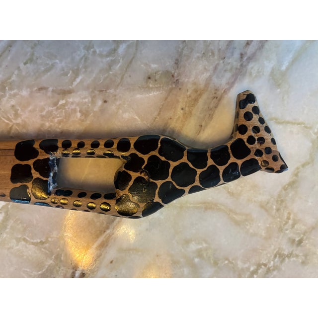 African Wooden Salad Servers in the Shape of Giraffes For Sale - Image 3 of 4