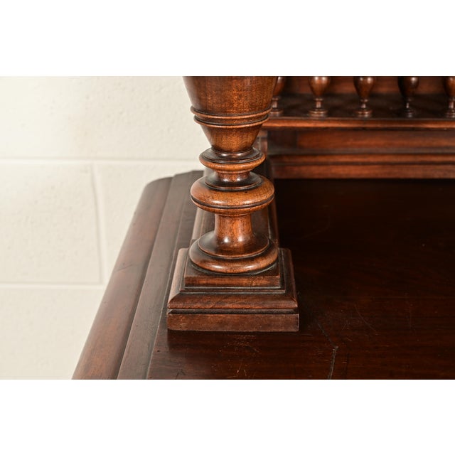 Alexander Roux Style Antique French Renaissance Revival Carved Walnut Sideboard or Bar Cabinet, Circa 1890s For Sale In South Bend - Image 6 of 13