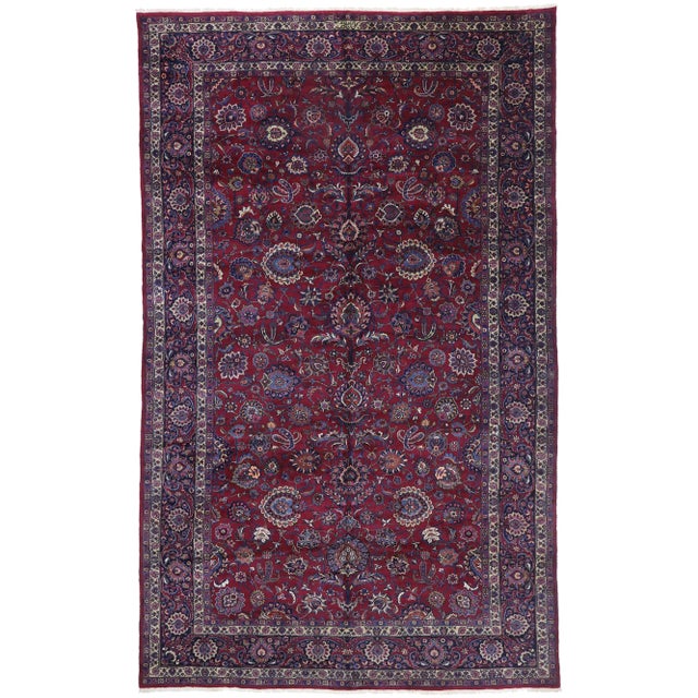 Antique Persian Mashhad Rug - 12'00 X 19'07 For Sale - Image 9 of 9