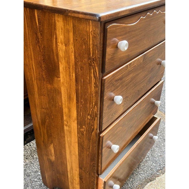 Brown Antique Yellow Pine Tall Chest of Drawers For Sale - Image 8 of 10