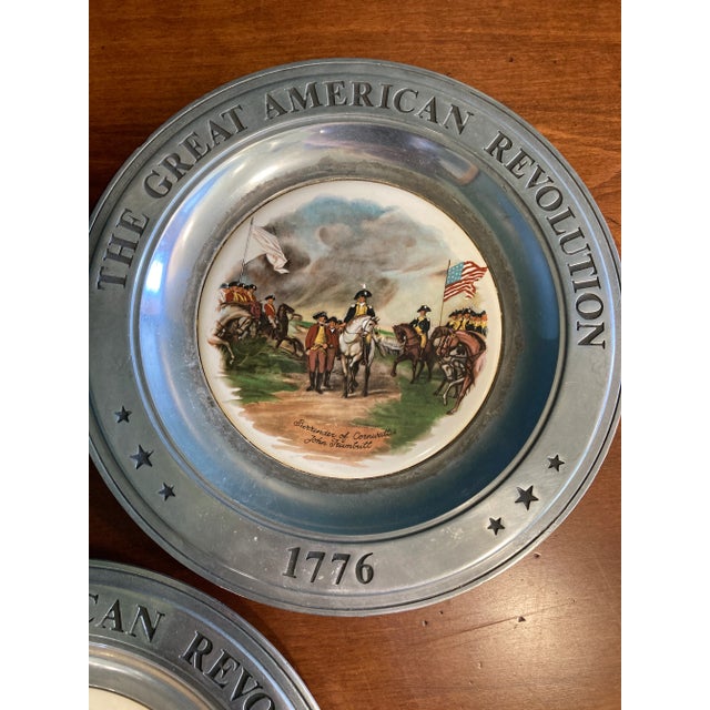 1970's J&r Pewter Revolutionary War Decorative Plates, Set of 3 Chairish