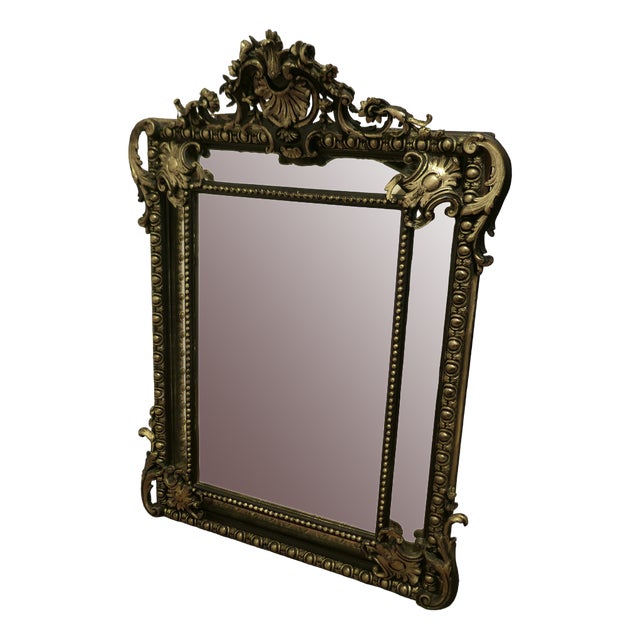 Large Napoleon III French Cushion Mirror For Sale