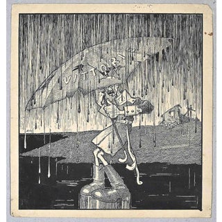 Carlo Rivalta, Vittorie, 1918, China Ink Drawing on Paper For Sale