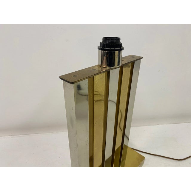 Large Brass and Chrome Table Lamp, 1970s For Sale - Image 4 of 14
