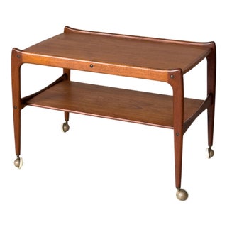 Modern Danish Teak Drinks Trolley attributed to Johannes Andersen, 1960s For Sale