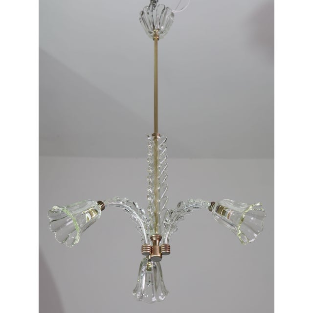 Glass Charming Art Decò Chandelier by Barovier E Toso, 1940s For Sale - Image 7 of 16