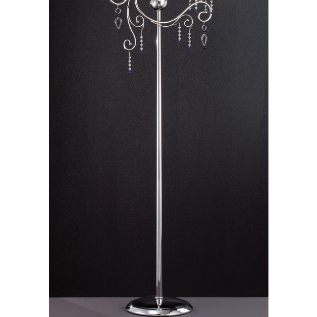 Fenice Crystal 3 Lights Floor Lamp in Polished Chrome and Glass by Aggiolight For Sale - Image 4 of 7