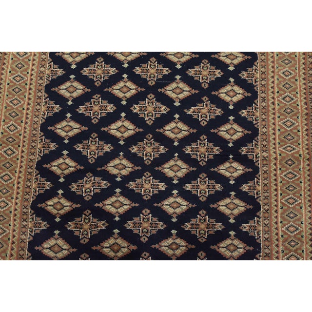 2020s Bokhara Jaldar Rug 4’2” X 6’2” Blue Wool Tribal Hand-Knotted Oriental Carpet For Sale - Image 5 of 12