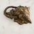 Early 20th Century Vintage Brass Lion Door Knocker With Attached Strikeplate For Sale - Image 5 of 10
