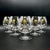 Baccarat crystal cognac snifters from the “napoleon” series, decorated with the imperial gilt n monogram and crown applied...