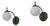 Italian Curved Wall Sconces with Opaline Globes and Green Backplates, 1950s, Set of 2 For Sale