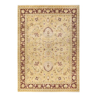 Mogul, One-of-a-Kind Hand-Knotted Area Rug in Yellow, 9' 2" x 12' 5" For Sale