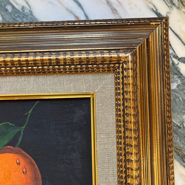 Late 20th Century Antonio Gusini Still Life Oil Painting of Oranges, Framed For Sale - Image 11 of 12