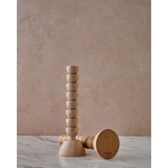"Albert" Hand Turned Maple Candle Holders by Lostine, Set of 2 For Sale - Image 10 of 10