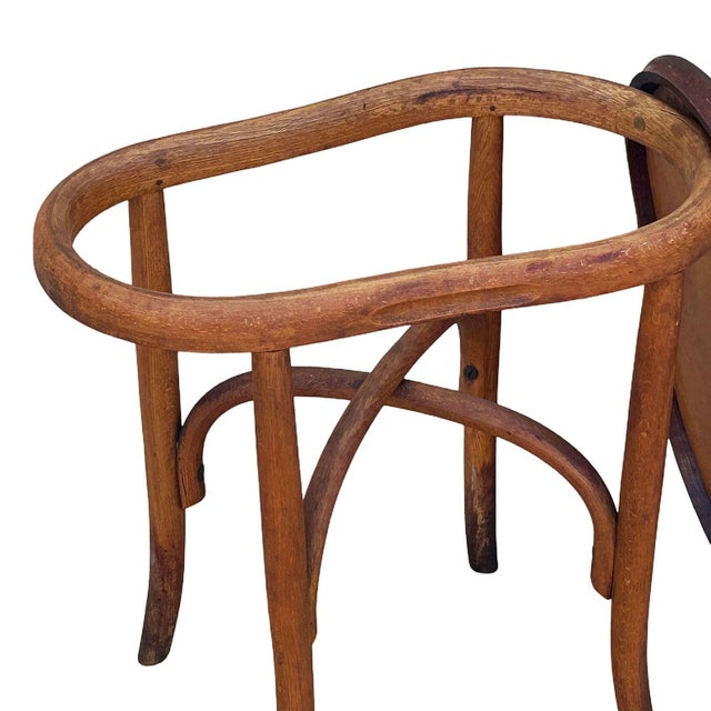 Brown Late Victorian Bentwood Bidet Stand With Lid Side Table by Thonet For Sale - Image 8 of 8