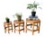 Charming set of three vintage bamboo plant stands featuring a graduated design and hexagonal tops. Crafted from natural...