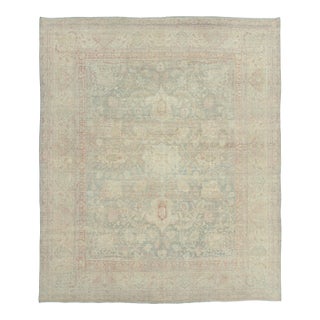 Oversized Antique Kerman Rug With Soft Pastel Floral Design - Rug & Kilim For Sale