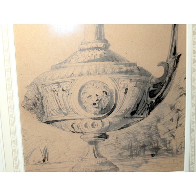 Black Antique Original 18th Century Figural Garniture Ornamental Urn Planter Painting For Sale - Image 8 of 12