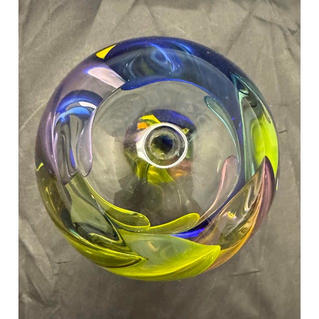 Abstract Leon Applebaum Rainbow Perfume Bottle Lava Trails Signed Hand-Blown Glass VTG For Sale - Image 3 of 12