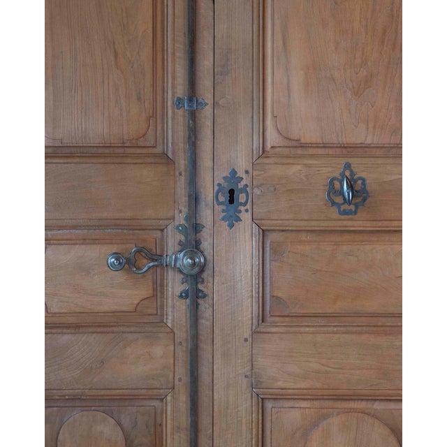 Brown French 19th Century Double-leaf Double-sided Walnut Communication Door For Sale - Image 8 of 18