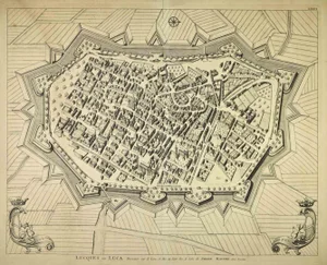 Map of Lucca Etching by Pierre Mortier, Early 18th Century