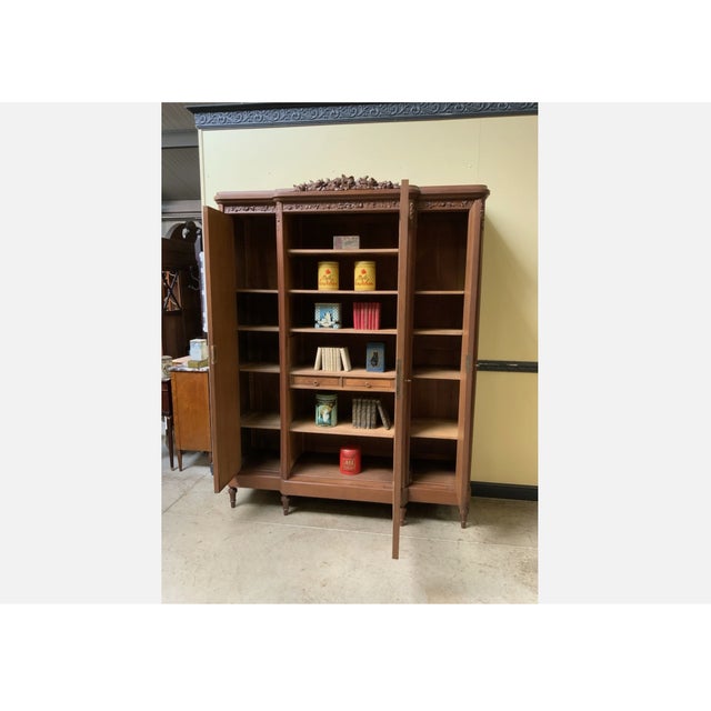 Wood Antique Art Nouveau Display Cabinet, 1900 For Sale - Image 7 of 13