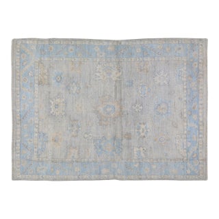 Oushak Hand Knotted Wool Rug, 5'x7' For Sale