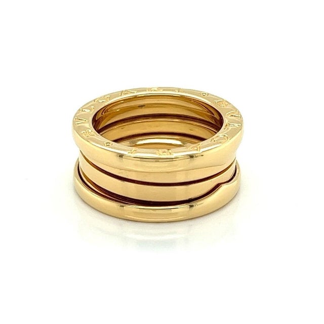 Contemporary Bvlgari B.zero1 Three-Band Ring in 18k Yellow Gold Size Eu 49 Us 4.5 For Sale - Image 3 of 6